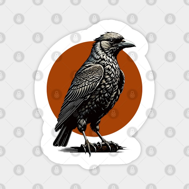 Raven Crow Illustration Magnet by DeathAnarchy