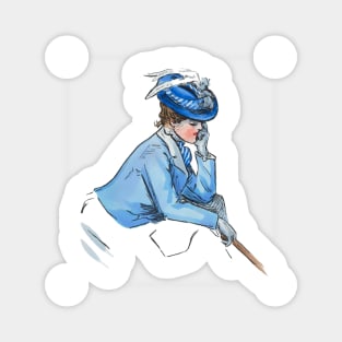 Art Nouveau Lady Blue Magnet