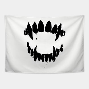 Vampire Fangs in black Tapestry