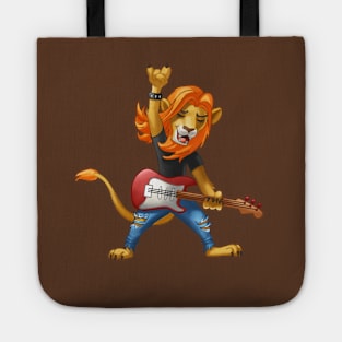Lion rocker with a guitar Tote