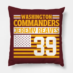 Washington Commanders Reaves 39 American Flag Football Pillow