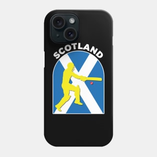 Scotland Cricket Batsman Scotland Flag Phone Case