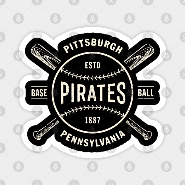 Pittsburgh Pirates Bats & Ball by Buck Tee Originals Magnet by Buck Tee
