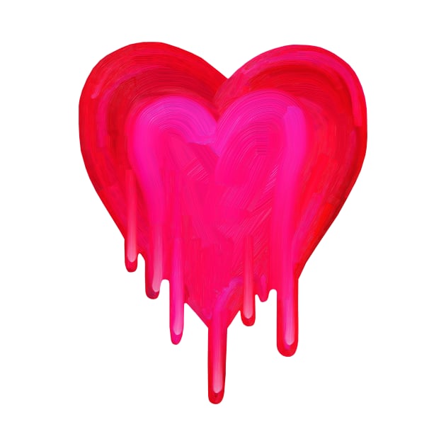 Melting Magenta Painted Heart by Art by Deborah Camp