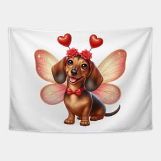 Valentine Fairy Dachshund Dog Tapestry