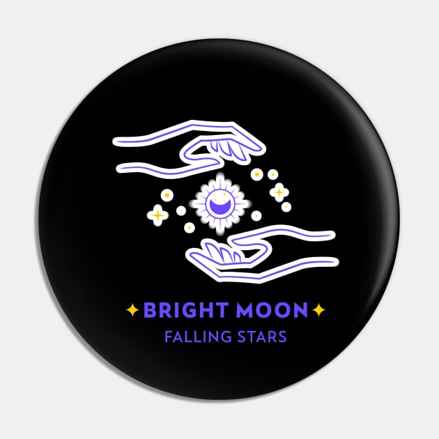 Bright Moon Falling Stars Pin by BlueCloverTrends