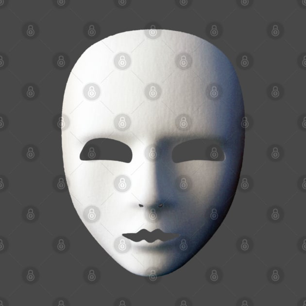 White Volto Grezzo Venetian Masquerade Mask by TJWDraws