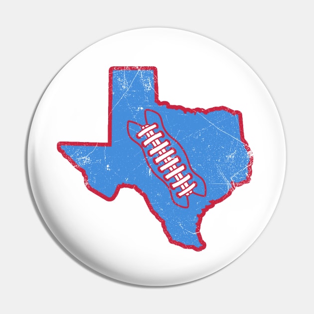 Texas Football, Retro - White/Light Blue Pin by KFig21