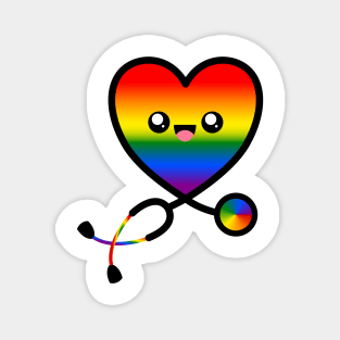 Stethoscope Emoji Heart Rainbow Magnet