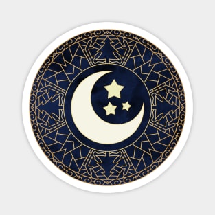 MANDALA MOON AND STARS Magnet