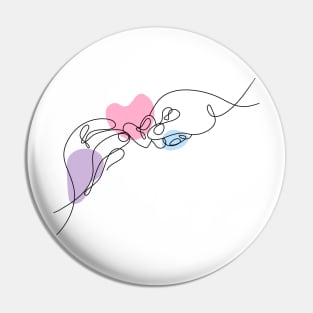 Heart Shaped Hand Draw One Continuous Line art Valentines day Pin
