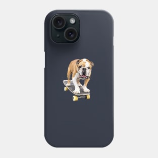 Bulldog on Skateboard Cute Puppy Dog British American Aussie Phone Case