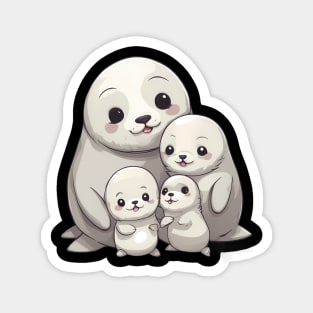 Cute Seal Family Magnet