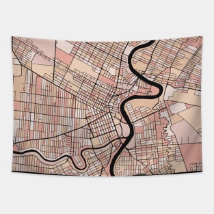 Winnipeg Map Pattern in Soft Pink Pastels Tapestry