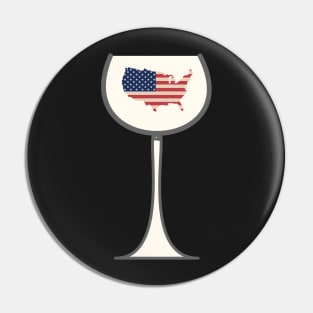 USA in wine glass, Map of USA in a wine glass Pin