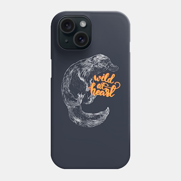 Platypus   |   Hand Drawn Illustration   |   With Lettering Phone Case by Sidewinder82
