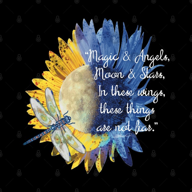 Sunflower Moon Dragonfly Quote by Beauty Bug Hub