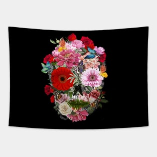 skull, cool skull, floral skull Tapestry