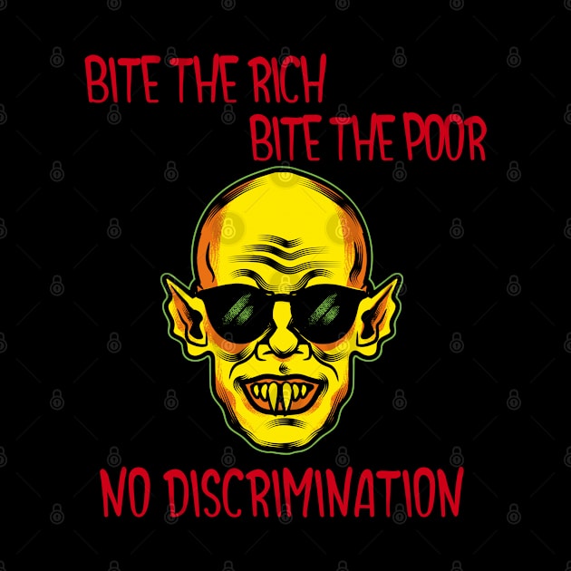 Bite The Rich, Bite The Poor Funny Halloween Design by Up 4 Tee