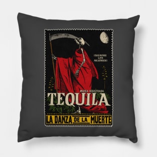 Vintage Mexican Tequila Calavera Pillow