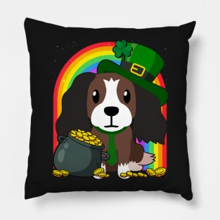 Charles Rainbow Irish Clover St Patrick Day Dog Gift graphic Pillow