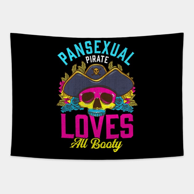 Pansexual Pirate Funny Halloween Trick or Treat Tapestry by creative