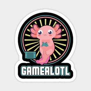Gamealotl Gaming Axolotl Vidoe Games Gamer Magnet