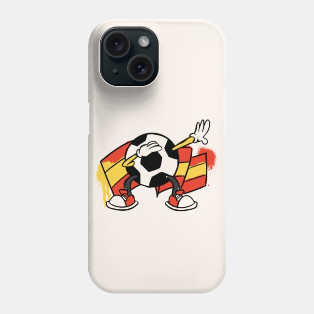 Dabbing Soccer Ball Cartoon Spain Spanish Flag Football Phone Case by Now Boarding