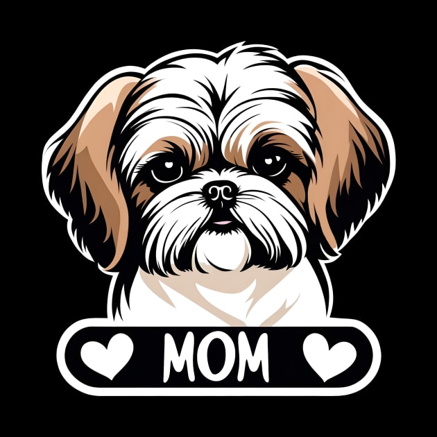 Dog Mom Puppy Sweet Shih Tzu Dog Loves Her Mama by LittleBean