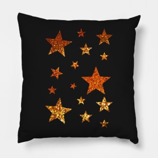 Gold Ombre Faux Glitter Stars Pillow