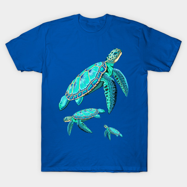 Sea Turtle Turquoise Oceanlife T-Shirt © BluedarkArt