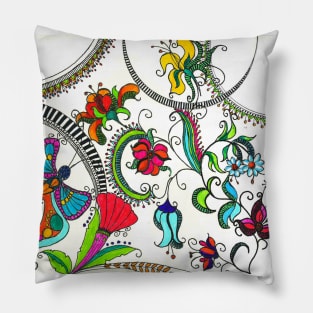 Floral zentangle Pillow