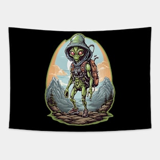 Aliens Hiking Tapestry