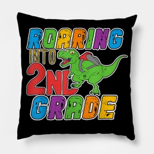 2nd Grade Dinosaur T Rex Back to School T Shirt for Boys Pillow