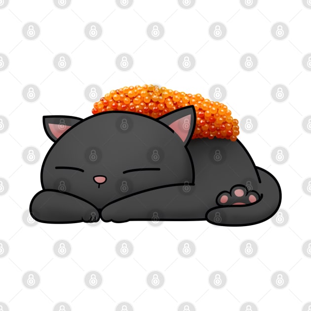 Chubby Cat Tobiko Sushi by Takeda_Art