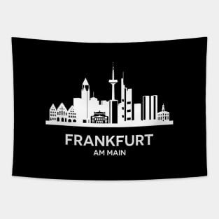 Frankfurt am Main Skyline, white Tapestry