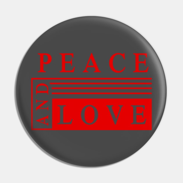 Peace and love Red Pin by MFK_Clothes