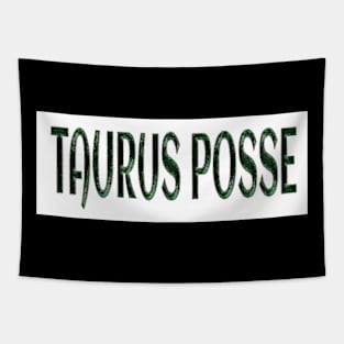 Taurus Posse - Emerald Green Effect - White Background - Front Tapestry