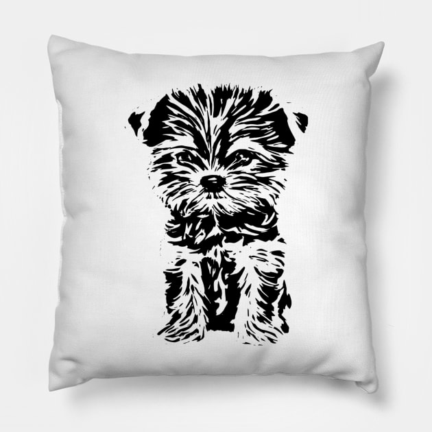 Yorkshire terrier Pillow by Nimmersatt