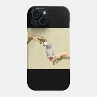 scritching an african grey #full Phone Case