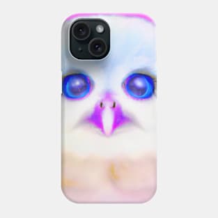 Baby Owl in white Cotton Candy style Phone Case