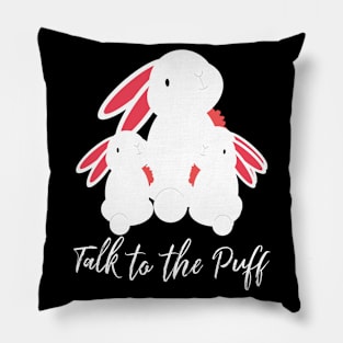 funny bunny talk to the puff Pillow