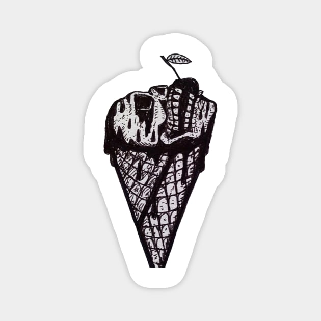 Ice cream, skulls, jms art Magnet by MattisMatt83