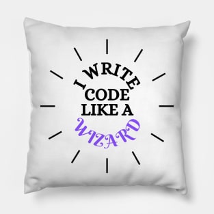 I Write Code Like A Wizard Programing-Black Pillow