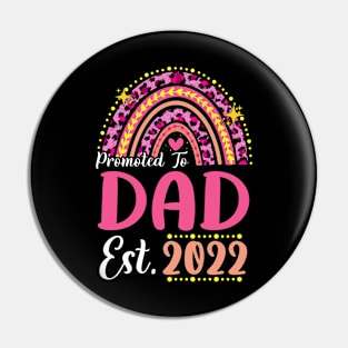 Promoted to Dad Est.2022 Rainbow Papa to Be New Papa Pin