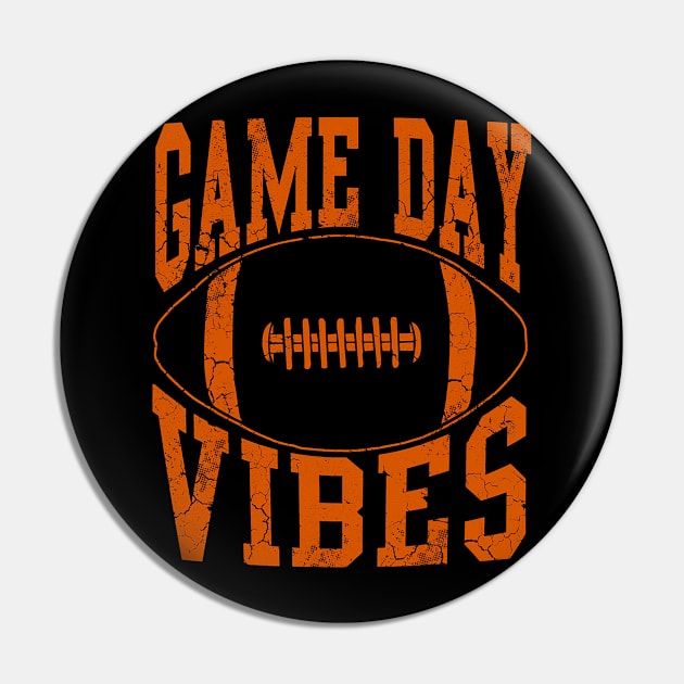 Game Day Vibes Football Vintage Distressed Pin by everetto