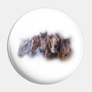 Beautiful herd of horses acrylic painting Pin