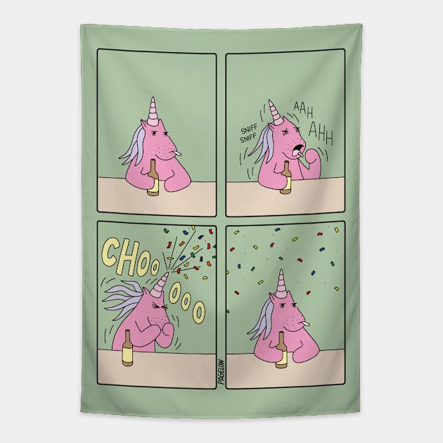 Unicorn Sneeze Tapestry by Buni