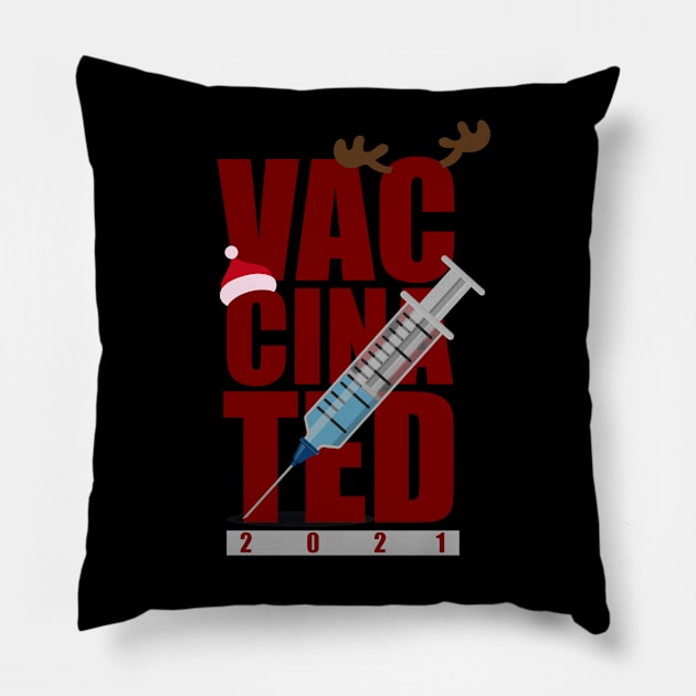 vaccinated christmas Pillow by Nwebube parody design