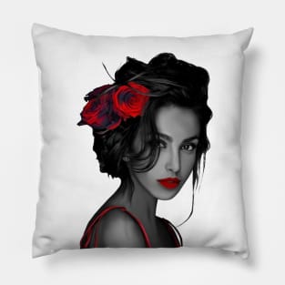 Roses In Her Hair Pillow